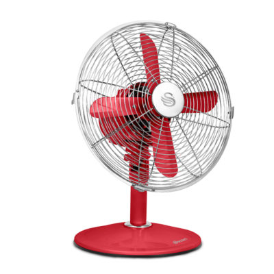 Swan Retro 12  Desk Fan - Red